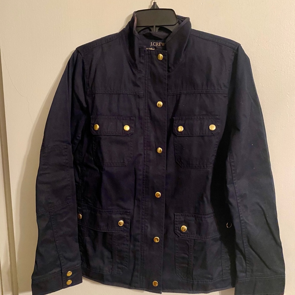 J. Crew navy blue relaxed boyfriend field jacket M